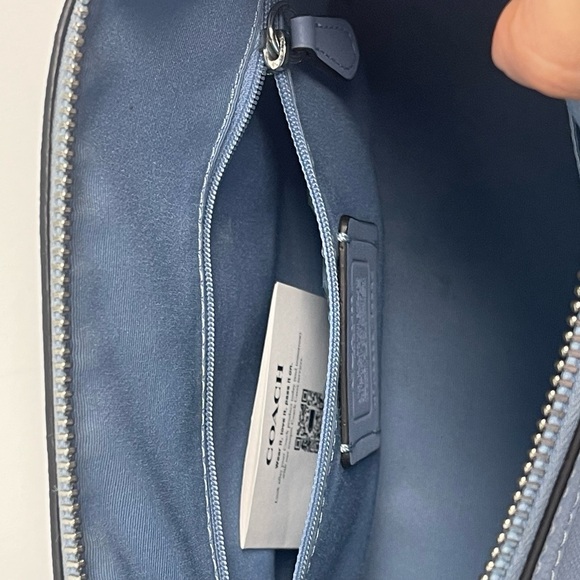 Coach Rowan Satchel Crossbody Leather Bag 79946 Light Blue Shade Purse - Picture 12 of 16